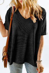 Gray t-shirt with high and bottom reverse