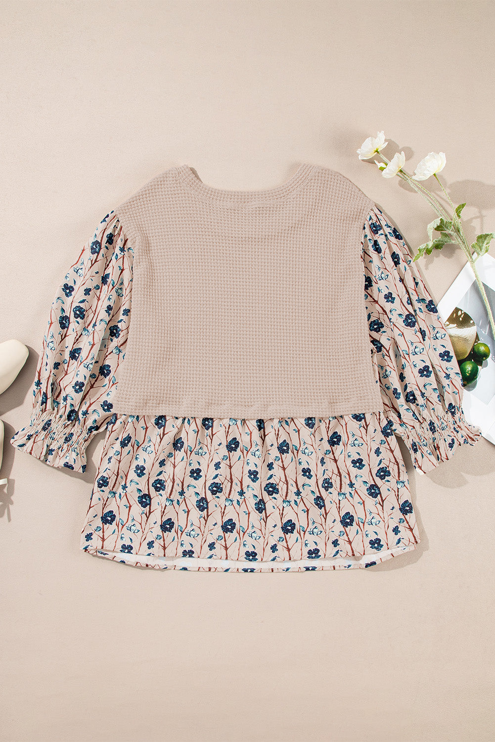 Haut beige en faux deux pièces  grande taille *