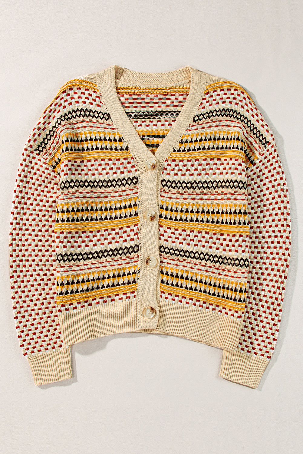 Cardigan court kaki boutonné à col en V-A WOMAN WE LOVE
