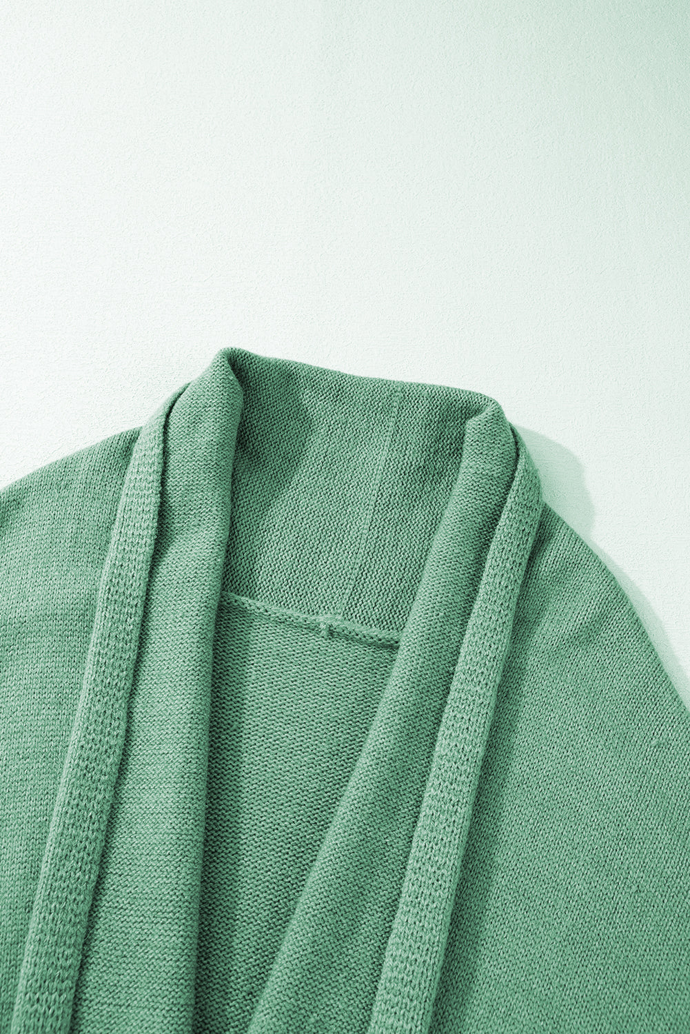 Green Colorblock drapierte offen vordere klobige Strickjacke