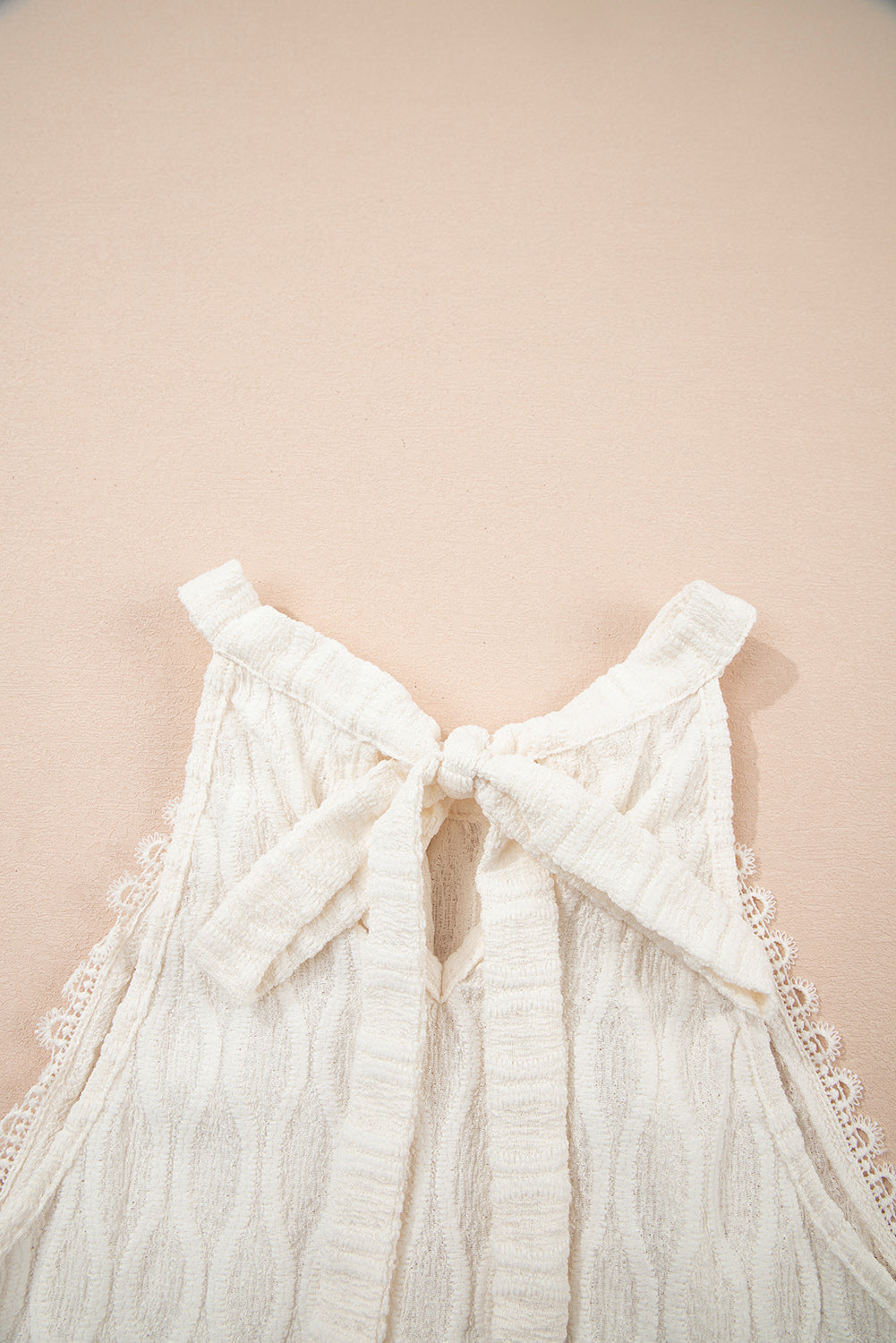 Beige textured back tank top *