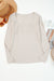 Beige alto con mangas largas y en V -neck en encaje de gancho