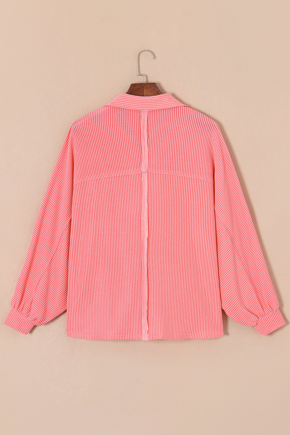 Top de bolsillo de aleta con cordón rosa Henley