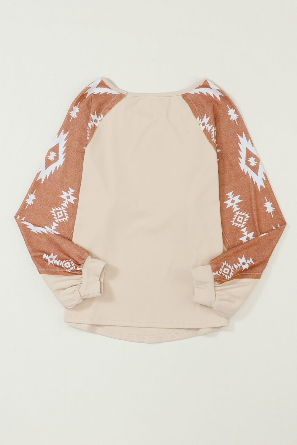 Apricot Western Print Patch Langschläfe Top