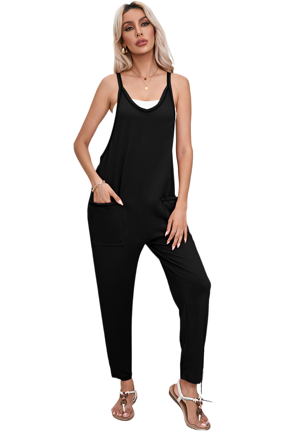 Combinaison sarouel noire sans manches *-A WOMAN WE LOVE