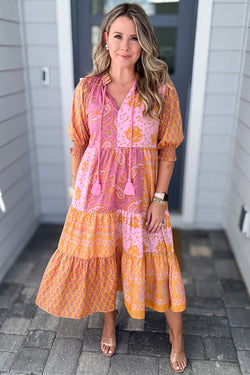 Bohemian Passey Floral Mixed Mixed Dress *