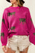 Red Rose Fierce Animal Pattern Casual Knitted Sweater