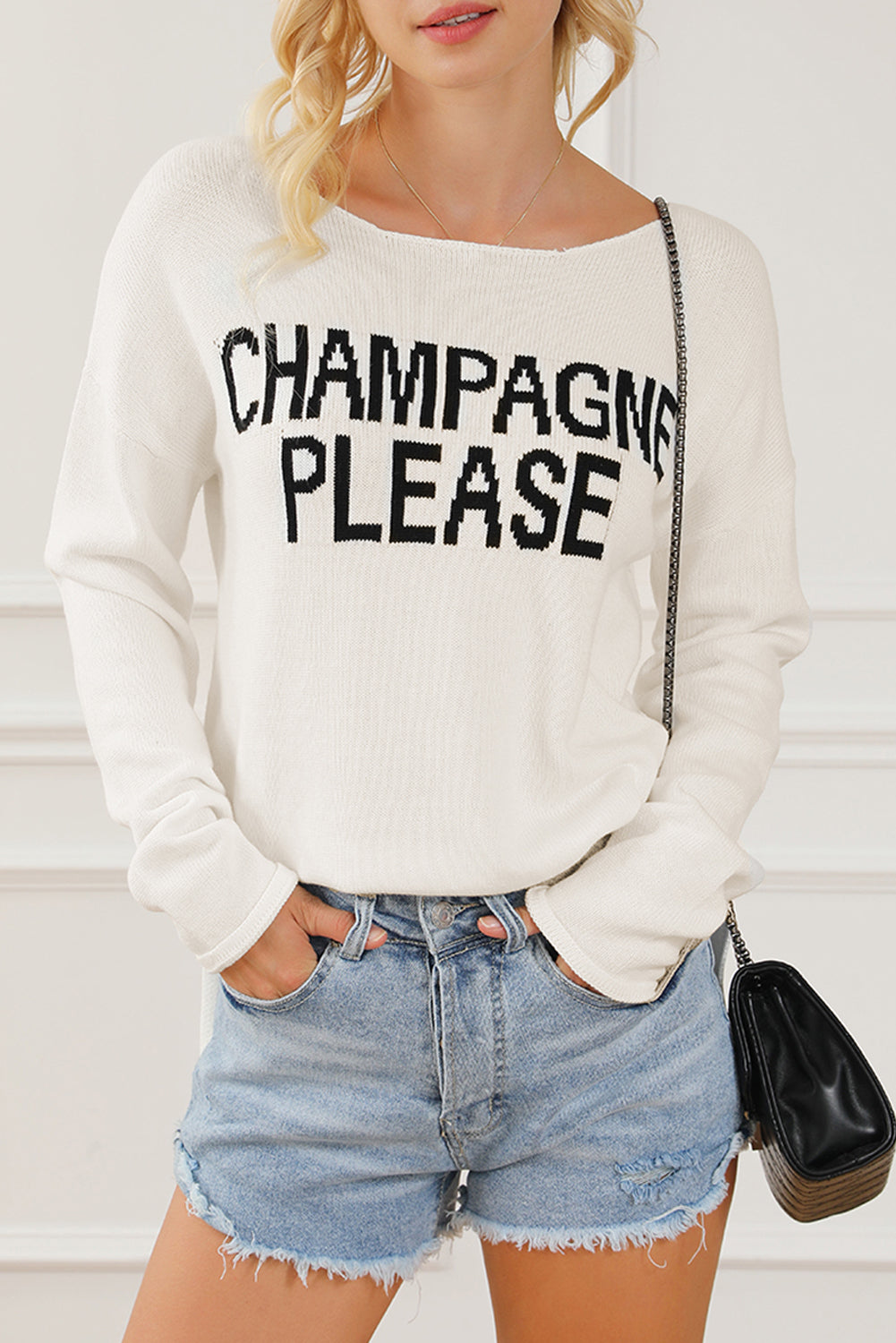 Champagne di Biancaneve Si prego di maglione grafico