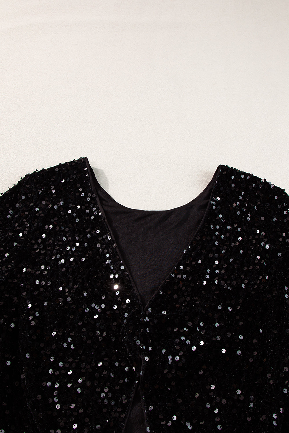 Black Sequin Long manga recortada