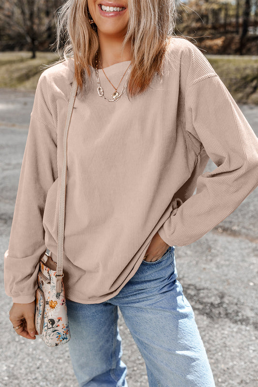 Apricot corduroy oversized sweatshirt