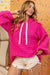 Sudadera con capucha en relieve con textura rosa