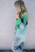 Green Colorblock Stitching Patchwork Button-Up Long Sleeve Top