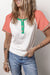 Camiseta Henley Textured con raglan y bloque de color mangas blancas