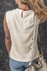 Débardeur en dentelle guipure au crochet au dos avec trou de serrure abricot-A WOMAN WE LOVE