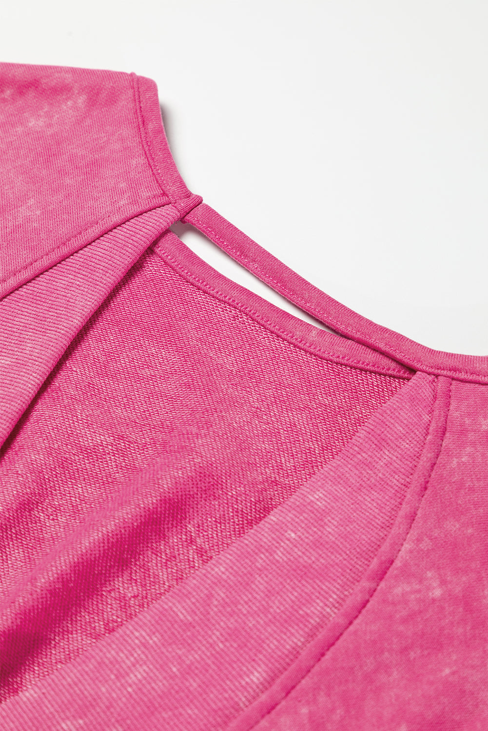 Sudadera en forma de sudor en forma de V con ácido rosa y hacia atrás