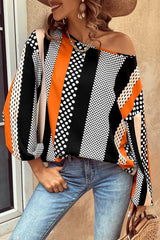 Chemisier orange à manches bouffantes imprimé *-A WOMAN WE LOVE