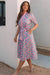 Fleurie gathered pink lengthy dress with puffy sleeves*