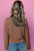 Long sleeve top Henley Textured with brown stripes *