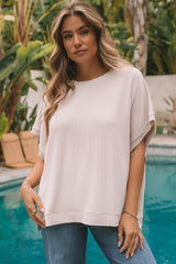 Camiseta sorprendida con túnica balanceada de lados de parto de murciélago