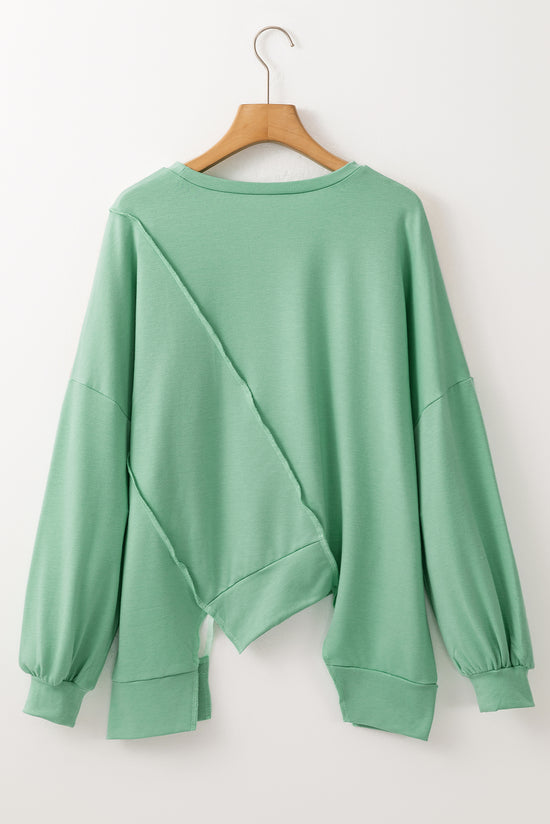 Long sleeve top and irregular hem *