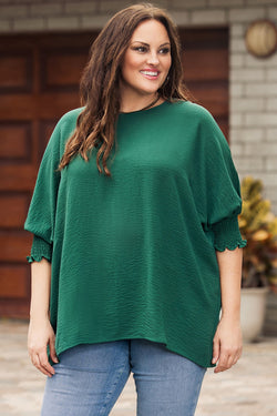 Smocked green top with wrists