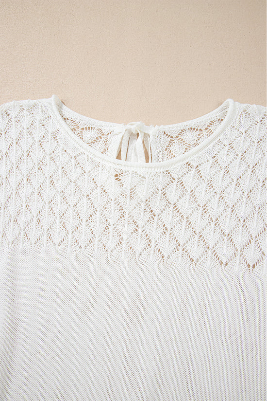 White knitted white sleeve sweater *