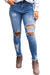 Jeans ajustados Sky Sky de cintura alta Efecto envejecido