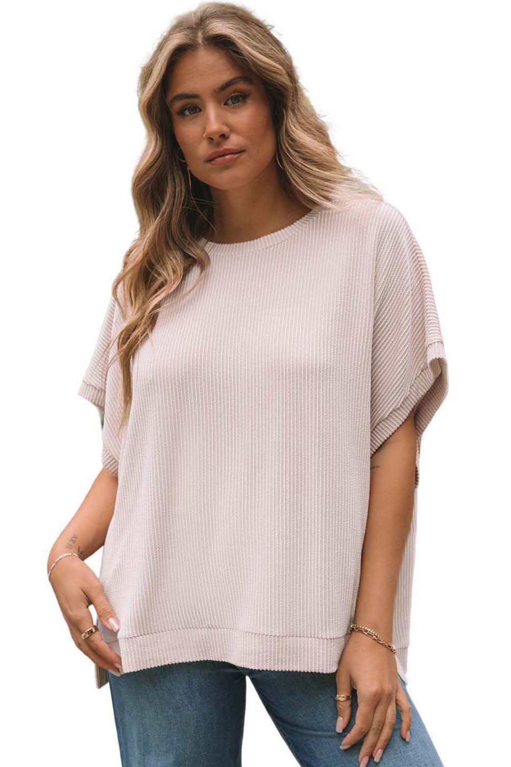 Camiseta sorprendida con túnica balanceada de lados de parto de murciélago