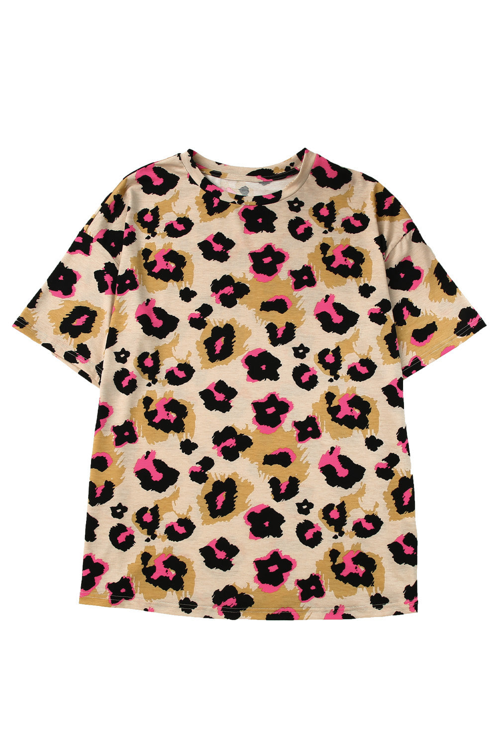 Brauner Freund Leopard drucken Sie lose T -Shirt