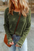 Green textured high with long sleeves and round neck *