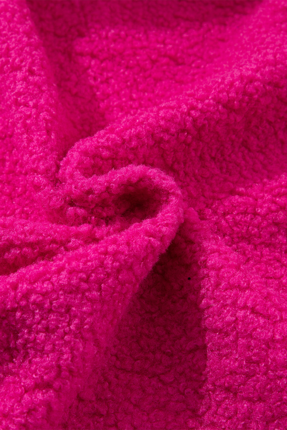 Shacket abbottonate per patchwork in sherpa in cambio rosa brillante