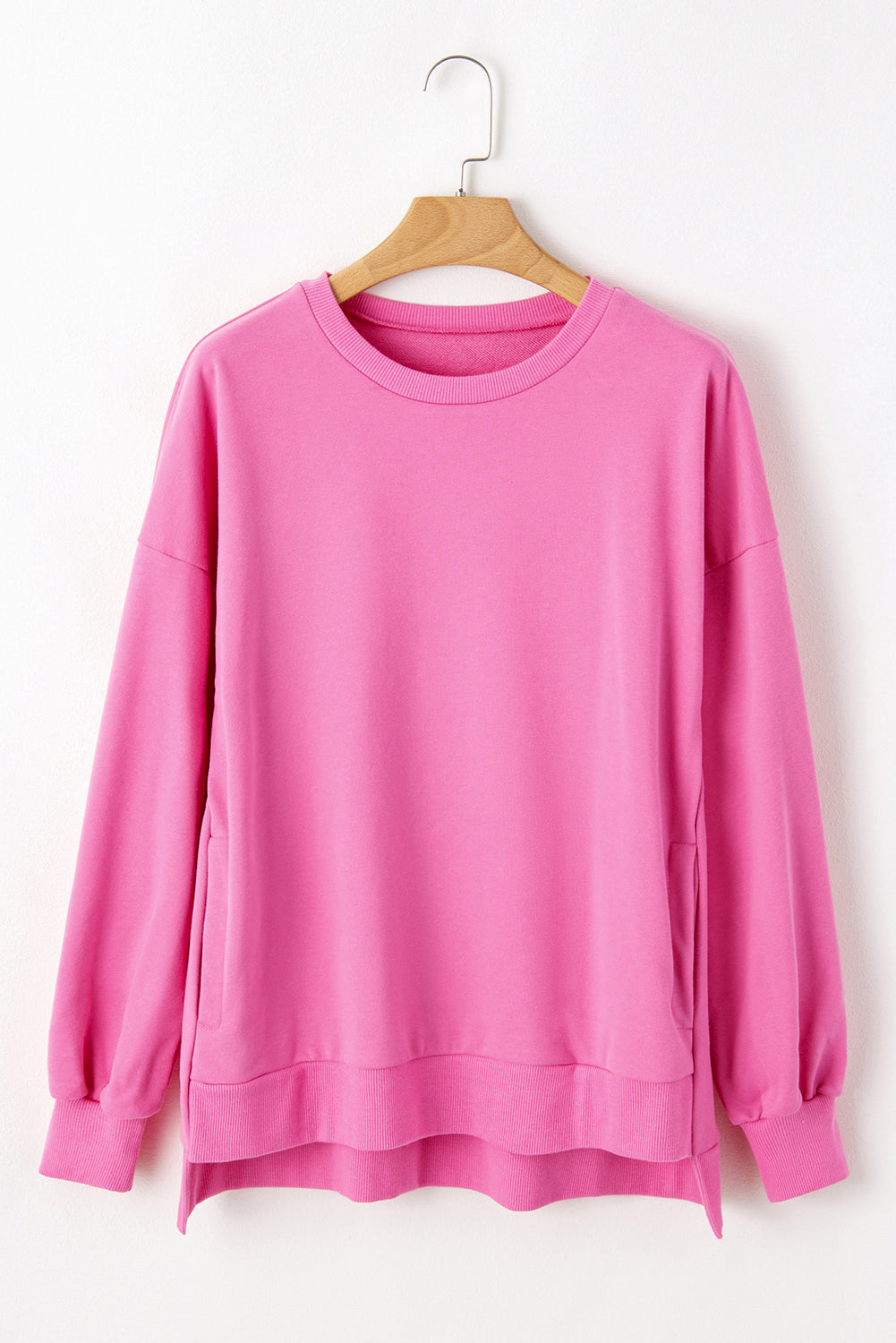 Bonbon fester Hals hoher niedriger Saumpullover Sweatshirt