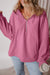 Loose hoodie with kangaroo pockets and half-zip lined with valerian fleece