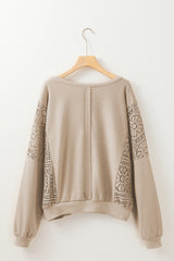 Parchment knitting sweatshirt with exposed seams *