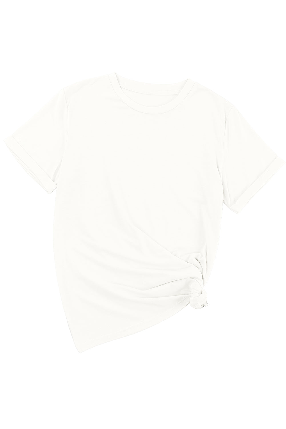 T-shirt à l'équipage à l'équipage blanc décontracté blanc