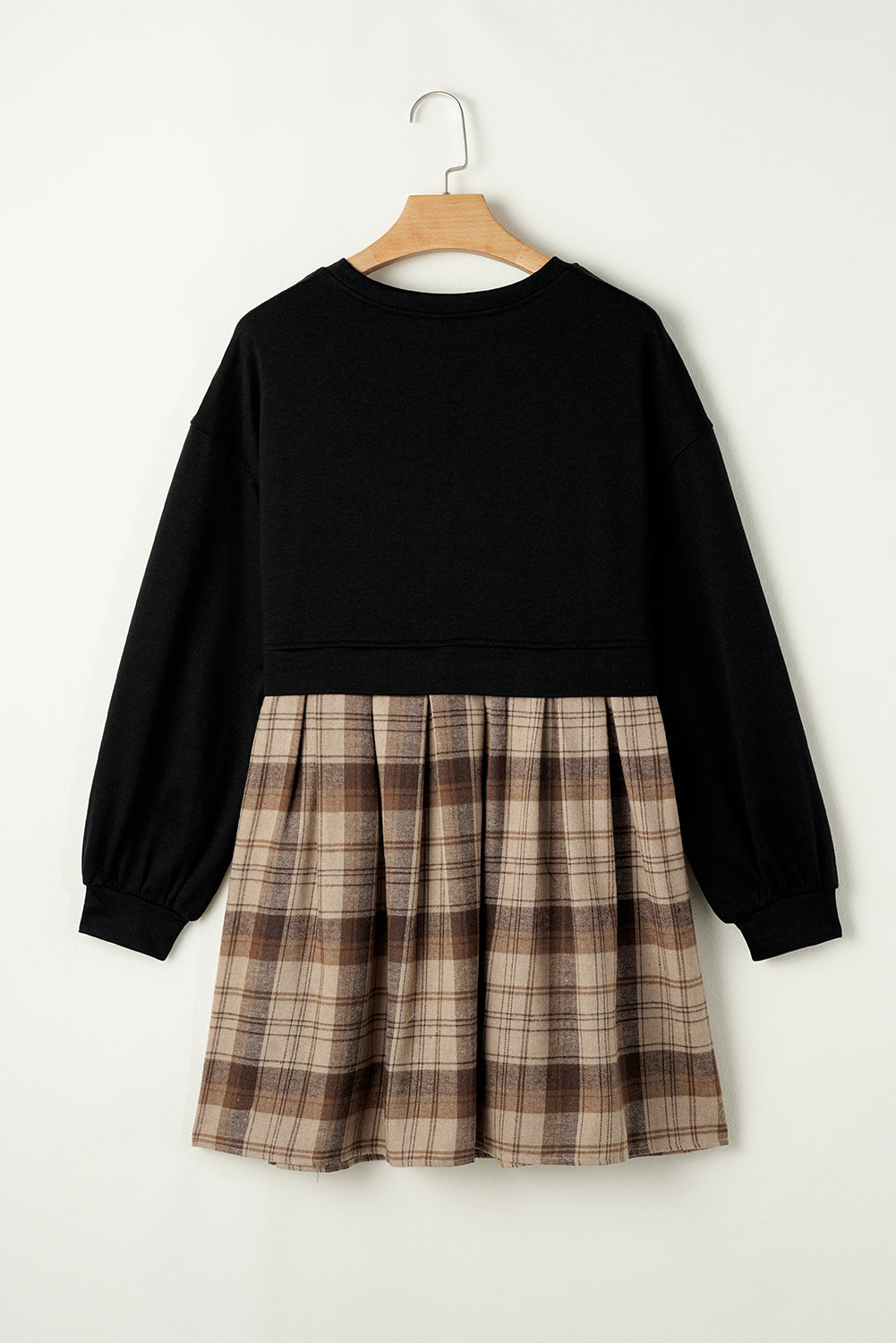 Sudadera de mini tose de tamaño alto a cuadros y mosaico negro *