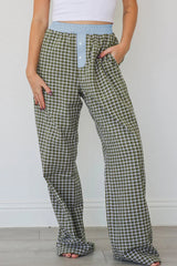 Pantalon boxer marron Preppy à carreaux vichy