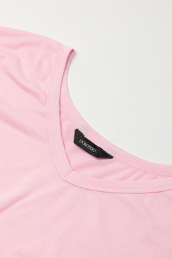 Vestido de camiseta rosa largo *