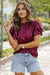 Bordeaux blouse with short sleeves and sparkling sequins