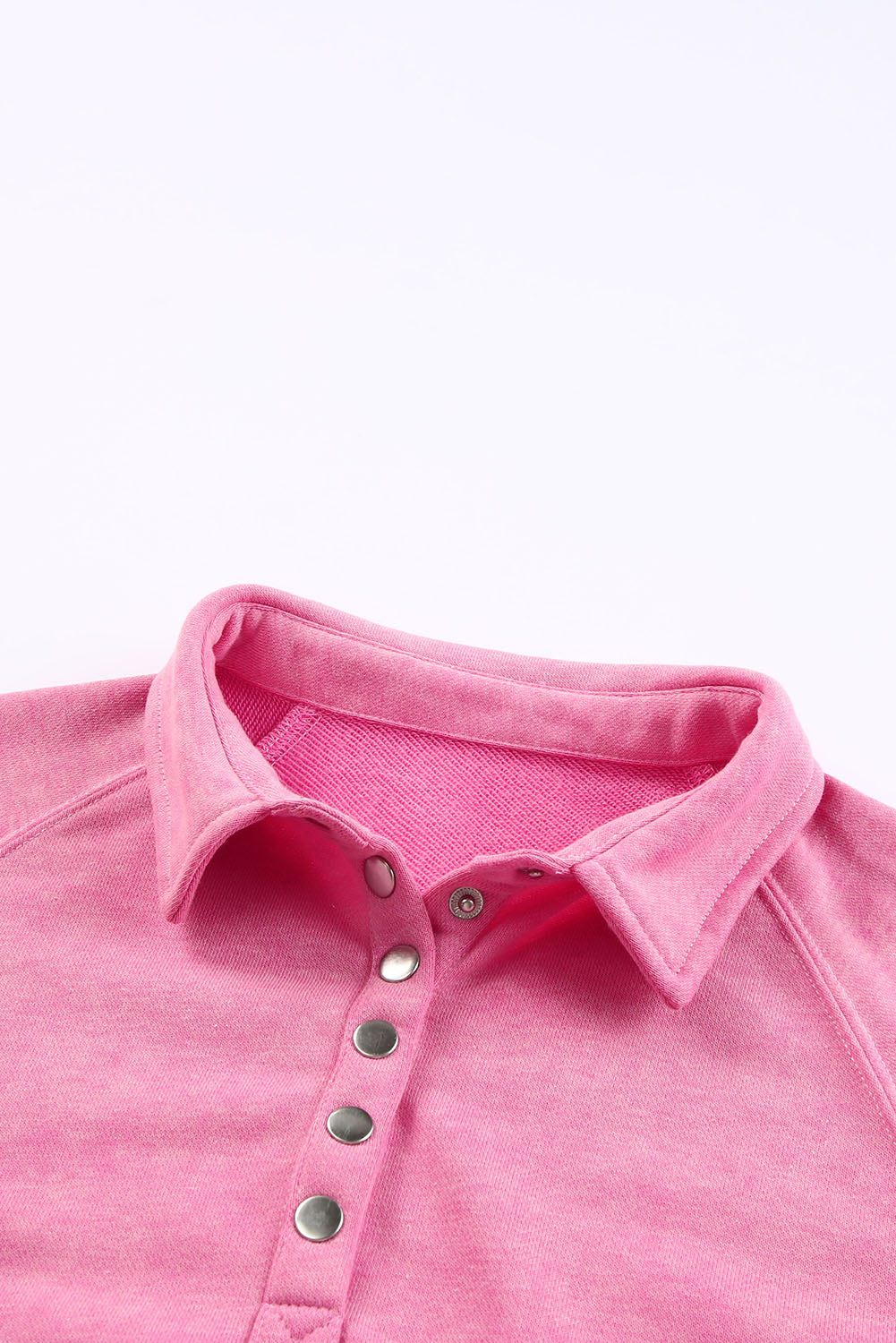 Floated pink sweatshirt with pimples and lantern sleeves