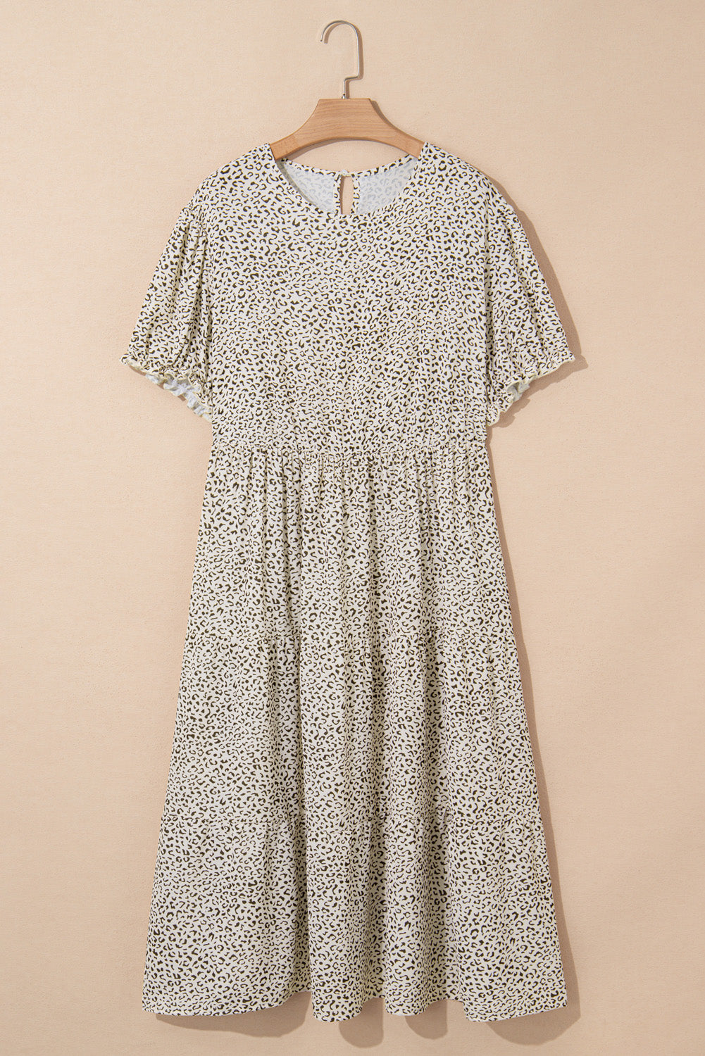 Robe évasée à manches courtes de grande taille *