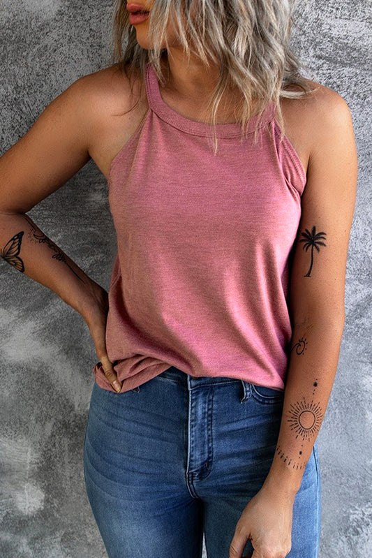 Pink Shef Color Crew Neck -Tanktop