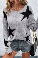 Gray shower with drooping shoulders and star pattern