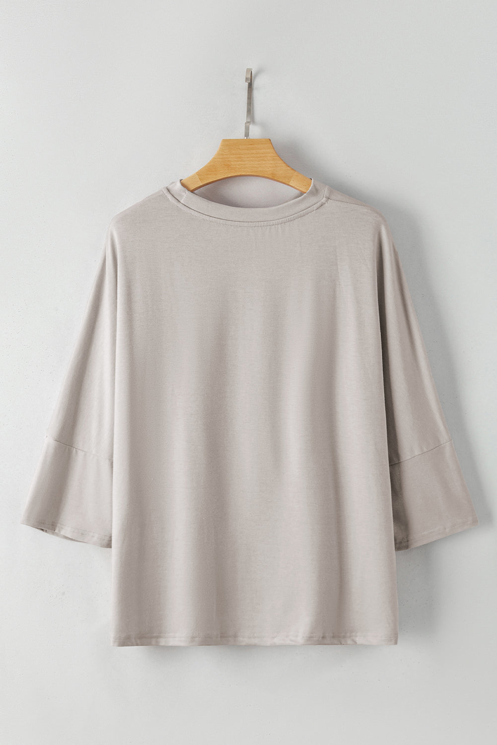 T-shirt oversize fluide gris à épaules tombantes