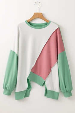 Long sleeve top and irregular hem *