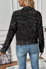 Cardigan pull à confettis multicolores à décor de strass noir-A WOMAN WE LOVE