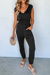 Combinaison noire froncée taille haute *-A WOMAN WE LOVE