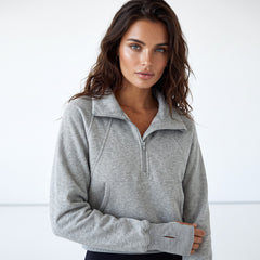 Sweat-shirt gris à manches longues