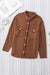 Brown casual jacket with contrast flap pockets