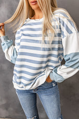 Striped Drop Shoulder Sweatshirt with Stripes